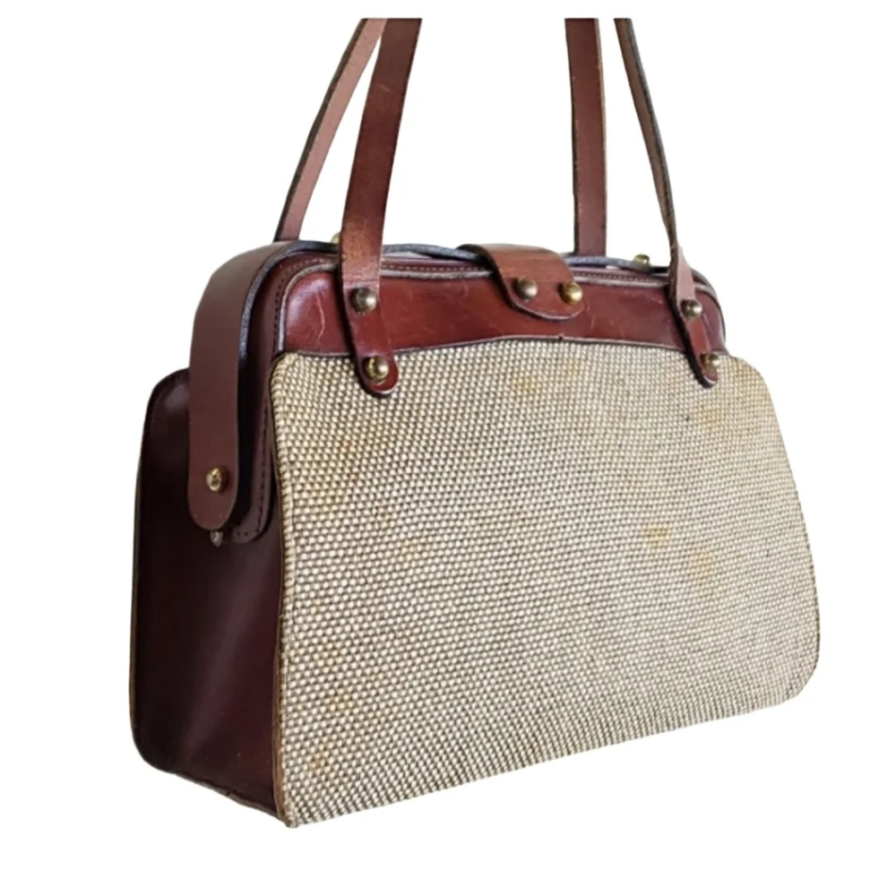 Vintage 50's Mid-Century Modern Zenith Metal Frame Horseshoe Equestrian Handbag - Picture 7 of 16